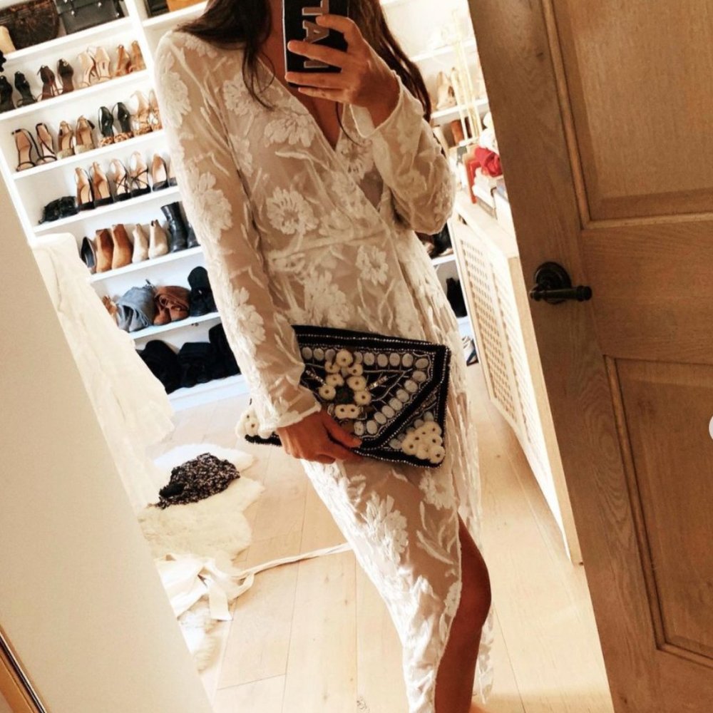 NWT Fleur du Mal Fil Coupe Long Wrap Dress